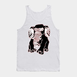 Elephant silhouette Siluet 3D 大象 elefant pixelart Tank Top